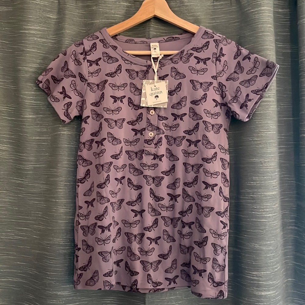 NWT Kate Quinn Purple Butterfly shirt